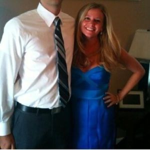 Gorgeous blue strapless dress in EUC